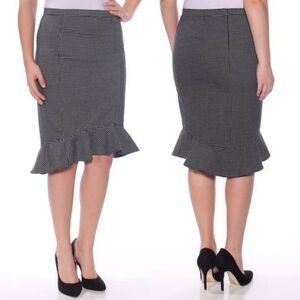 NWT MAX STUDIO Peplum Hi-Lo Midi Skirt M